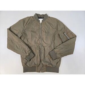 HM LOGG Mens Bomber Jacket Olive Green Full Zip Utility Pocket Small 0326207 5